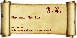 Nádasi Martin névjegykártya