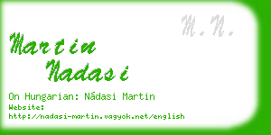 martin nadasi business card